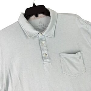 Free Fly Polo‎ Shirt Men XL Casual Knit Lightweight Pocket Everyday Wear